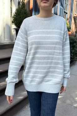 Brianna Thin Stripe Cotton Sweater Cotton