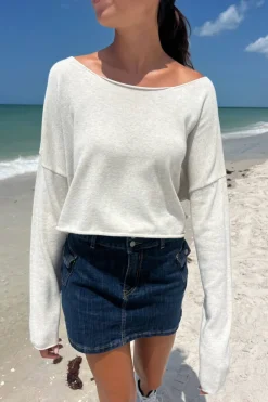 New Cameron Cropped Sweater Long Sleeves|Cotton
