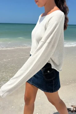 New Cameron Cropped Sweater Long Sleeves|Cotton