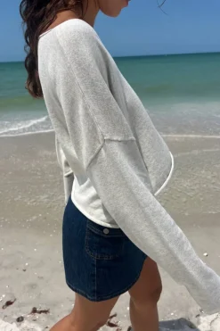 New Cameron Cropped Sweater Long Sleeves|Cotton