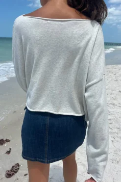 New Cameron Cropped Sweater Long Sleeves|Cotton