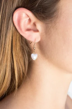 Faux Pearl Heart Earrings Jewelry