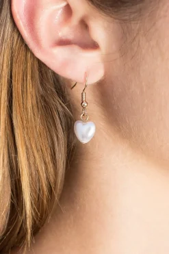 Faux Pearl Heart Earrings Jewelry