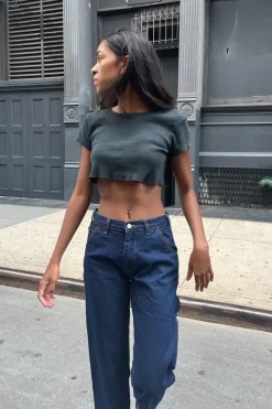 Discount Hailie Basic Crop Top Short Sleeves