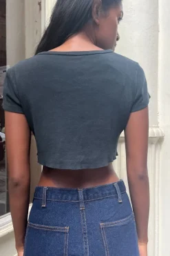 Discount Hailie Basic Crop Top Short Sleeves