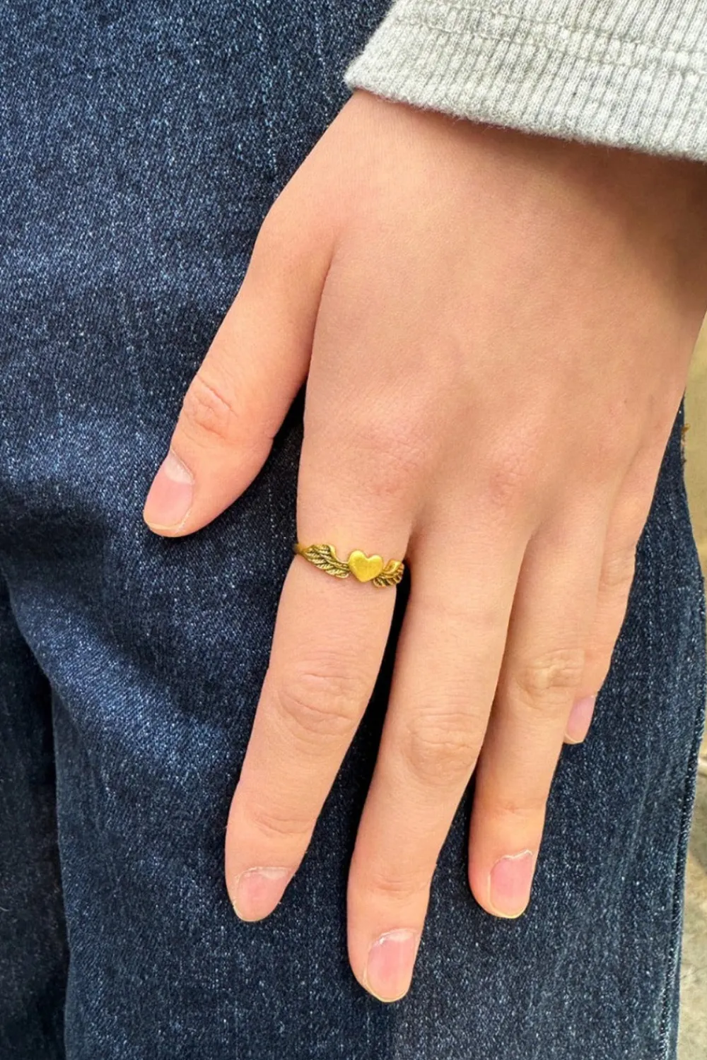 Hot Heart Angel Wings Ring Jewelry