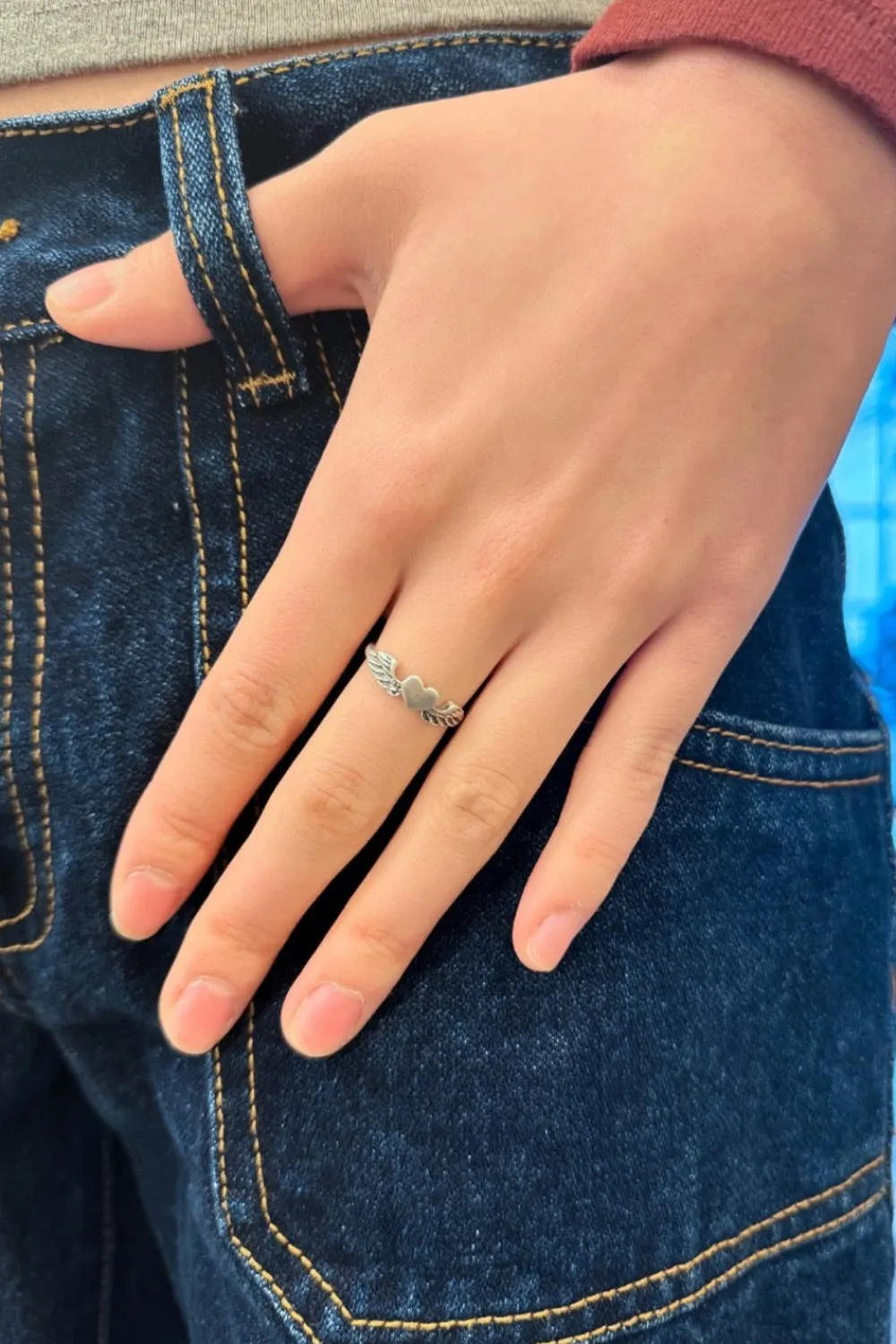 Hot Heart Angel Wings Ring Jewelry