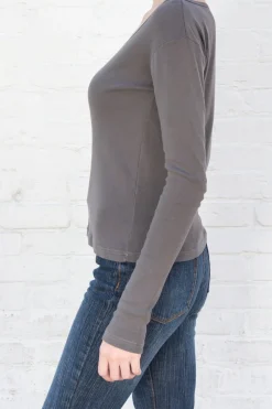 Hot Jillian Basic Top Off The Shoulder|Long Sleeves