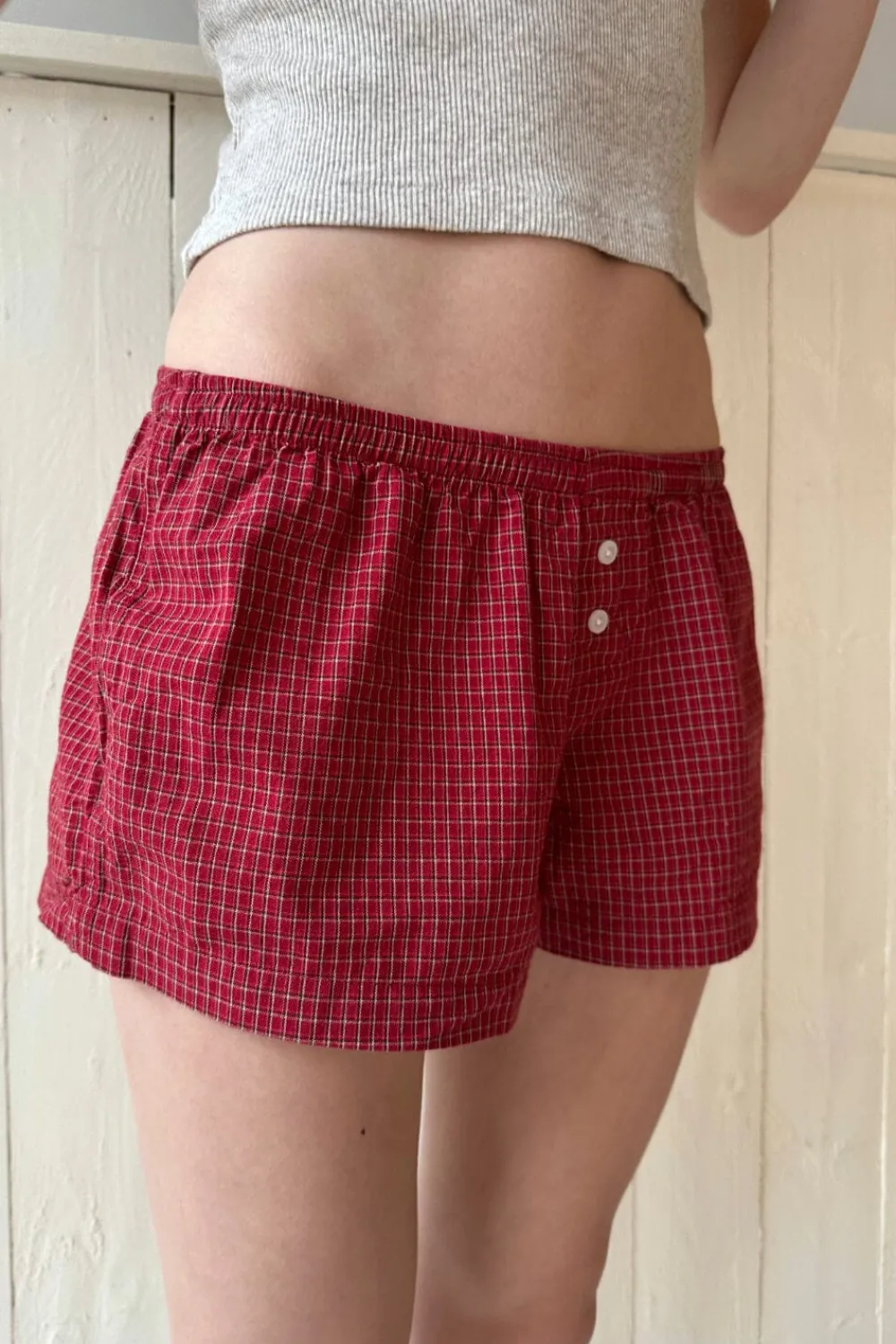 Sale Kiera Red Plaid Sweatshorts Shorts & Skirts|Intimates Set