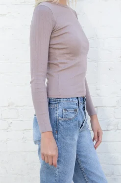 Discount Leah Eyelet Top Long Sleeves