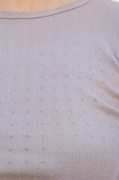 Discount Leah Eyelet Top Long Sleeves