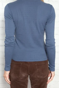 Discount Leah Eyelet Top Long Sleeves