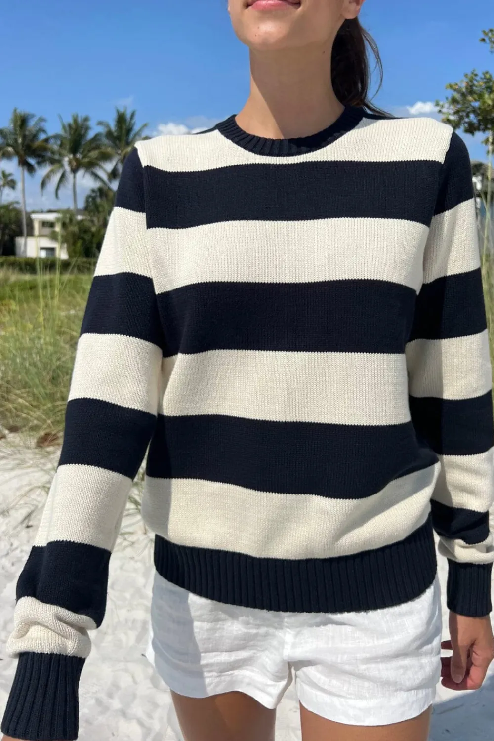 Online Martha Cotton Thick Stripe Sweater Stripes|Cotton