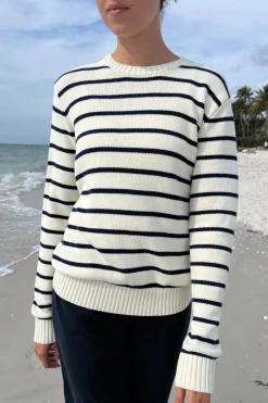 Discount Martha Cotton Thin Stripe Sweater Stripes|Cotton