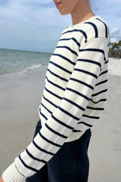 Discount Martha Cotton Thin Stripe Sweater Stripes|Cotton
