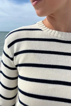 Discount Martha Cotton Thin Stripe Sweater Stripes|Cotton