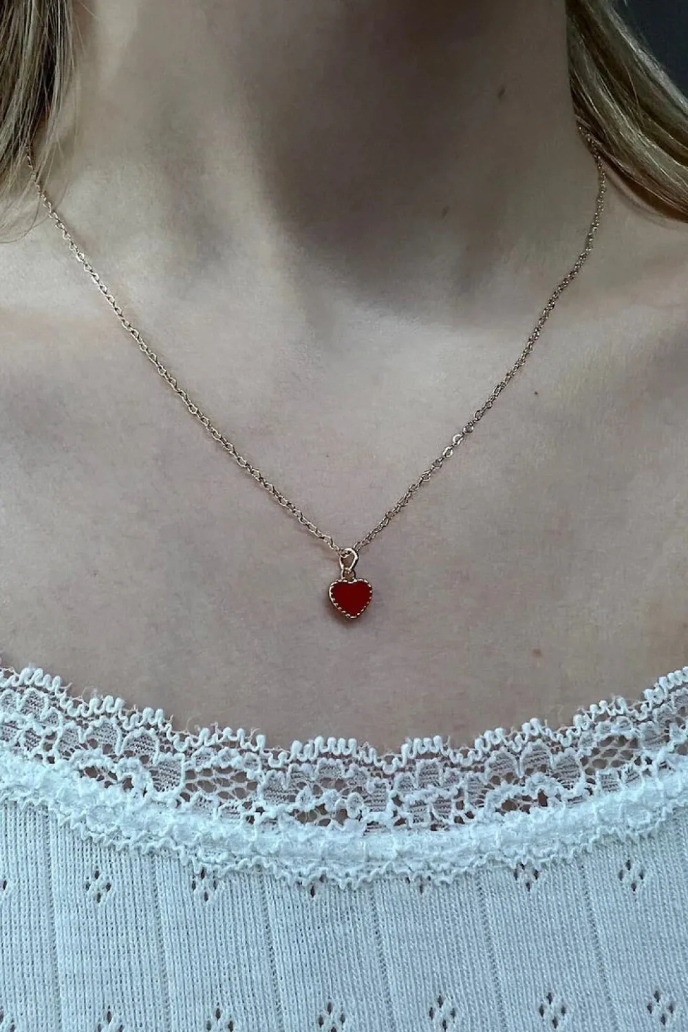 Discount Red Heart Necklace Jewelry