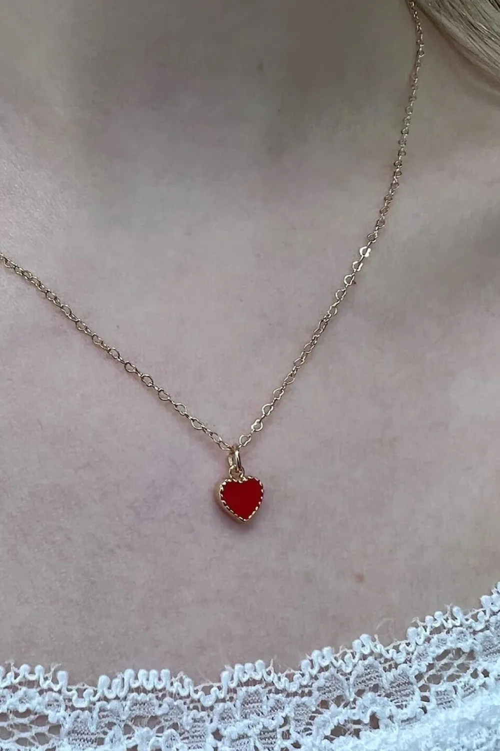 Discount Red Heart Necklace Jewelry