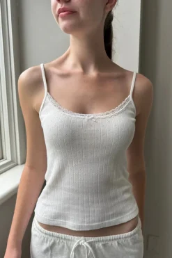 Skylar Pointelle Lace Tank Tubes & Tanks|Whites