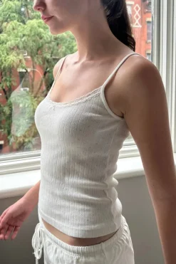 Skylar Pointelle Lace Tank Tubes & Tanks|Whites