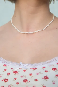 White Bead Necklace Jewelry