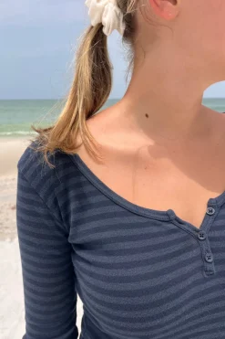 Outlet Zelly Striped Top Stripes|Long Sleeves